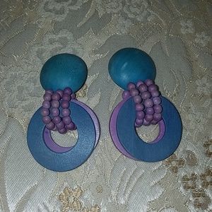 Turquoise and purple earrings